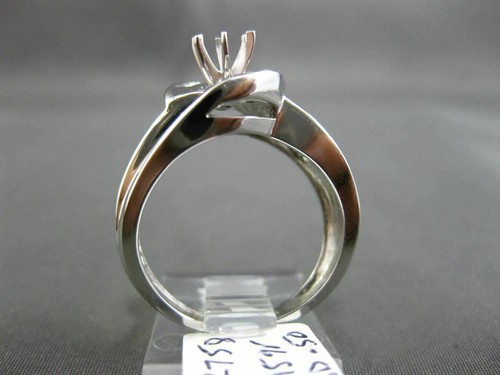 ESTATE WIDE .50CT DIAMOND 14KT WHITE GOLD SWIRL SEMI MOUNT ENGAGEMENT RING - Picture 9 of 12