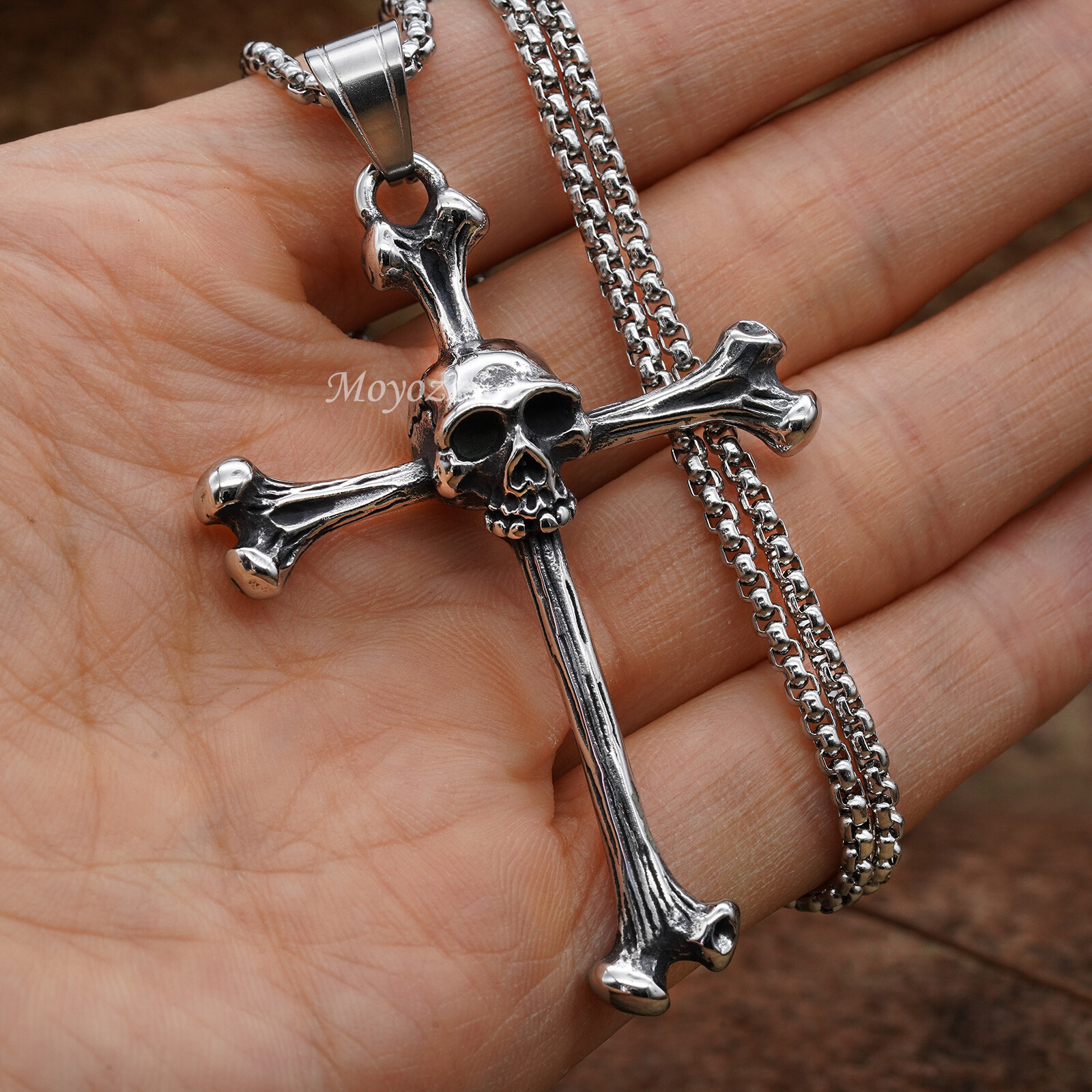 Baiming Boutique Gothic Necklaces For Men Vintage Punk Accessories Skull  Pendant Stainless Steel Chain For Men Gothic Jewelry