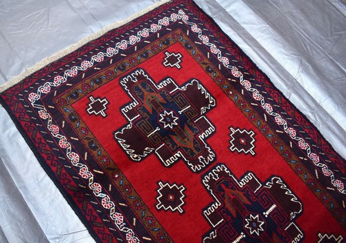 Vintage Afghan Persian Baluchi Runner Rug 3x7 Hand Knotted Oriental Wool Carpet - Picture 7 of 13