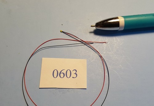 4 Green "NANO" (0603) LEDs with 8 " Wires Attached - Picture 2 of 3