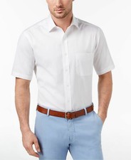 115 Club Room Men'S Regular-Fit White Short-Sleeve Button Dress Shirt Size 14.5