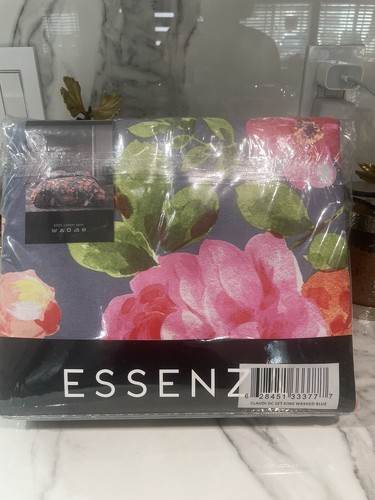 Copripiumino Essenza Floreale King + Due Federe King Raso di Cotone Blu. Nuovo! - Foto 8 di 12