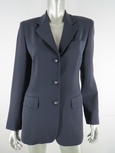 Chaqueta Blazer Jones Nueva York Talla 6 Lana Azul Botones Cresta de Pecho Único Carrera - Imagen 3 de 12