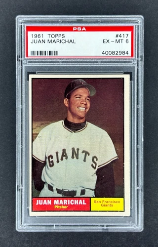 1961 Topps #417 Juan Marichal SP RC (Giants)    PSA 6 EX/MT    ROOKIE!    (B)
