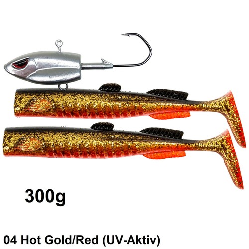 FLADEN Norwegen Meeresköder 200g bis 400g - 2x Gummifisch + Jigkopf Dorsch Köder - Bild 13 von 20