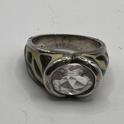 Anillo Esterlina Vintage Mujer Estampado Animal Llama 925 Piedra Transparente Talla 8 Canadá - Imagen 10 de 10