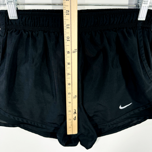 NIKE Dri-Fit Women’s Athletic Shorts Small Black Drawstring Lined Pocket Running - Picture 7 of 8