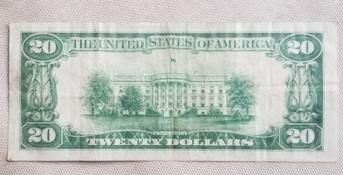 1934 Twenty Dollar Federal Reserve Note CRISP XF-AU Condition New York $20 - Picture 3 of 5