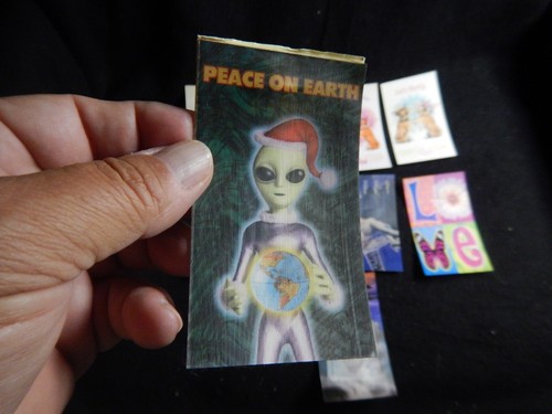 Vintage Posten Prisma linsenförmig 3D Flackern Neuheit Aufkleber Konvolut Liebe Alien - Bild 15 von 20