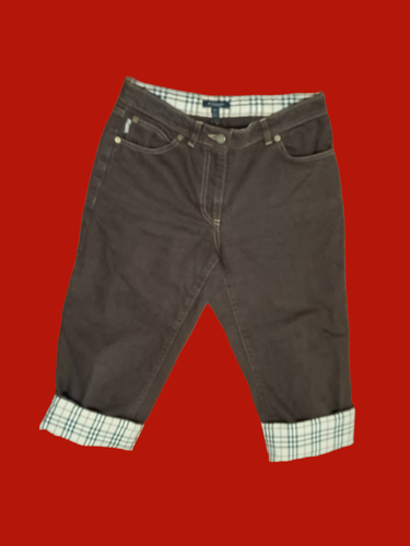 Burberry London Nova Check Dark Gray Denim Size 4 Capri Pants - Picture 11 of 12