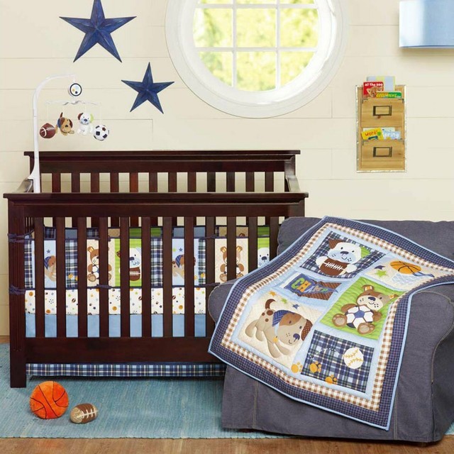 Us 7pcs Baby Bedding Set Owl Family Nursery Quilt Bumper Sheet