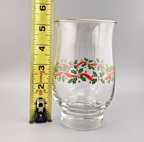(2) Vasos Libbey Holly Cinta Forma Tulipán Vasos Bordes Dorados Intactos De Colección - Imagen 7 de 7