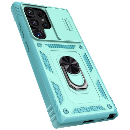 Funda Ultra Antigolpes Para Samsung Galaxy S25, Anillo Magnético Soporte Cubierta Verde Azulado - Imagen 11 de 16