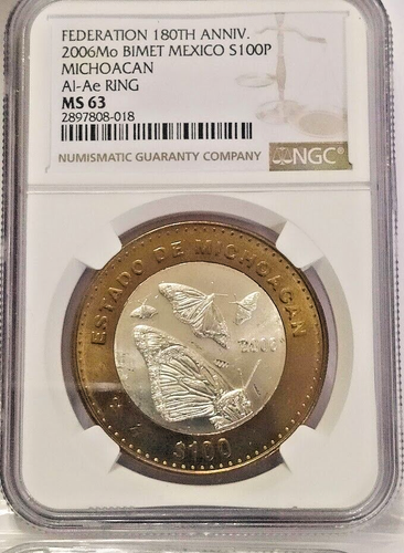 2006 MEXICO 100 PESOS ESTADO DE MICHOCAN MS 63 - Picture 3 of 15