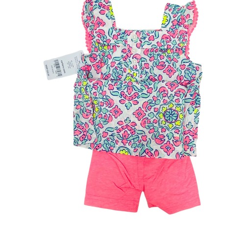 Carter's Baby Girls' 2-Piece Top & Shorts Set Outfit Playwear Floral Pink White