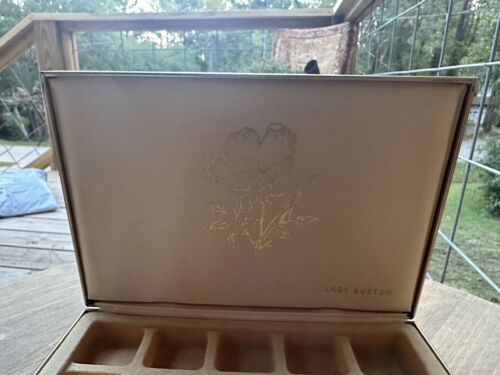 Orecchini VINTAGE Lady Buxton oro cerniera custodia rigida da viaggio o piccoli gioielli - Foto 6 di 6