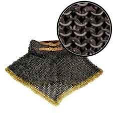 Flat Ring Chainmail Gorget / Standard Riveted and Alternating ID 6 mm Natural fr
