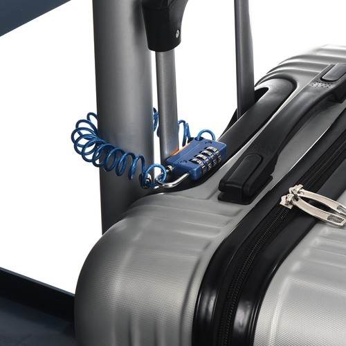 Verrouillage à câble à bagages 4 chiffres cadenas combiné 3,3 pieds câble à ressort gris - Photo 6/6