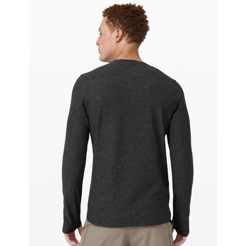 Lululemon Surge Warm Long Sleeve Heathered Graphite Grey Black pullover SIZE L - Picture 2 of 8