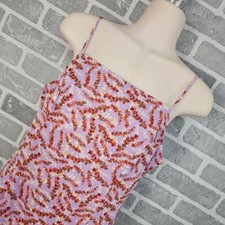 Lulus Lavender Floral Mini Dress Small Spaghetti Strap Ruffled Summer Sundress