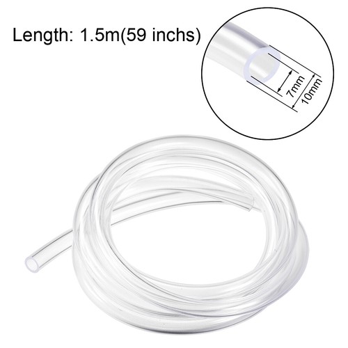 PVC Manguera Tubo,7mm(0.27") IDx10mm(0.39") OD 1.5m Transparente Vinilo Tubería - Imagen 2 de 3