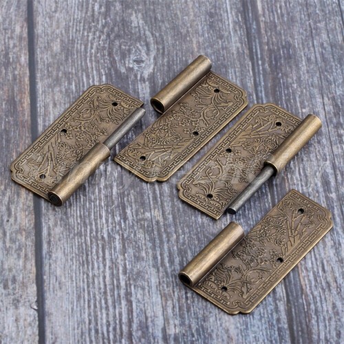 2x Vintage Schrank Miniatur Scharniere Geschenkbox Koffer Truhen Türscharniere Beschläge - Bild 6 von 9