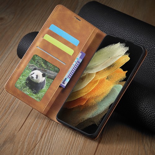 Leder Hülle Für Samsung A54 A34 S23 Ultra S23 S24 Magnet Handy Tasche SchutzCase - Picture 5 of 32