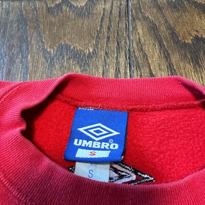 Vintage Umbro Sweatshirt Small Red 90s Crewneck Embroidered
