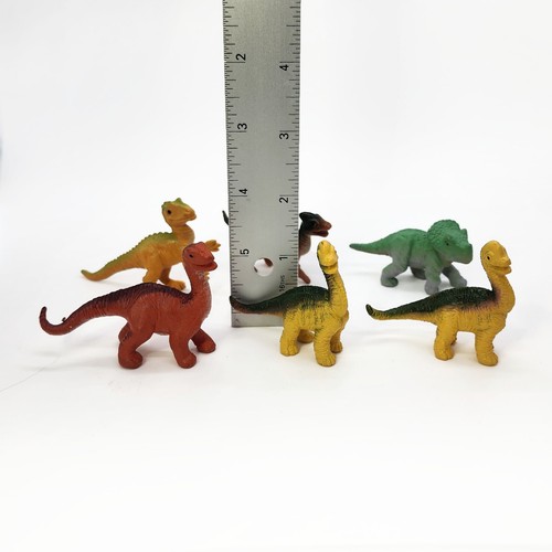 Menge 6 Safari Dinosaurier Figuren Brachiosaurus Allosaurus Triceratops 2 Zoll - Bild 5 von 11
