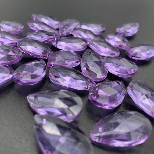 20Pc LAVENDER Facted GLASS CRYSTAL Beads Chandelier Part Prisms SUNCATCHER DIY - Picture 1 of 5