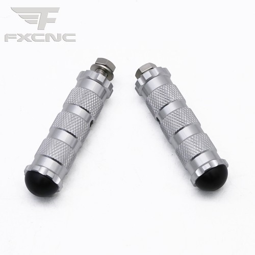 CNC Race Pedal Foot Peg Replacemet For 8mm Fixing Silver CNC Aluminium Universal - Picture 7 of 10
