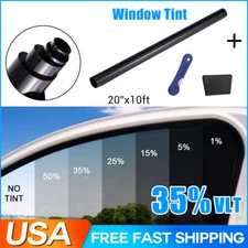 Uncut Roll Window Tint Film 35% VLT 20" x 10'ft Feet Car Home Office Glass Black