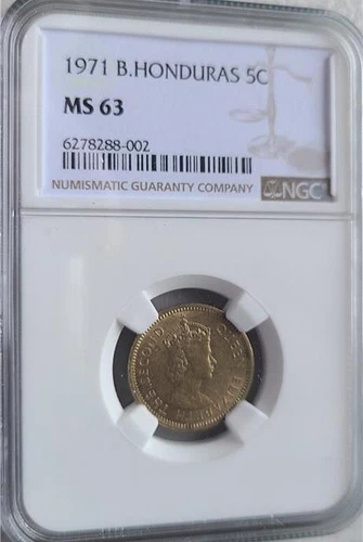 British Honduras 5 Cents 1971 NGC MS 63