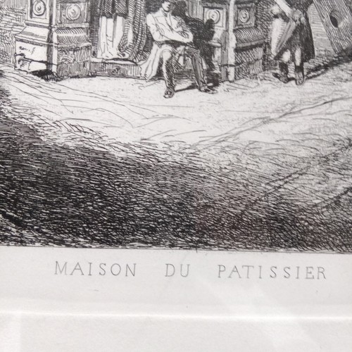 Périgueux Maison du Patissier 19e Rare Eau-forte ancienne Beillot Gravure Cadre - Imagen 5 de 7