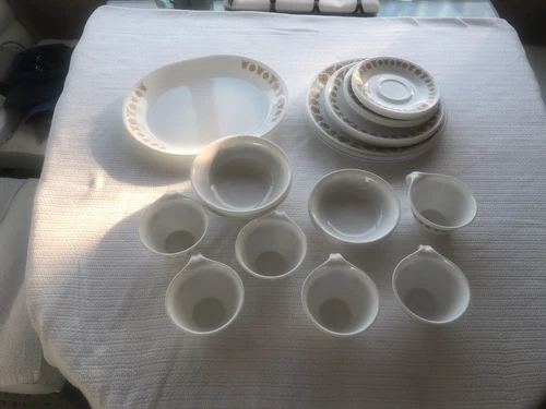 Vtg Corelle Golden Butterfly 31Pc Dinnerware Set