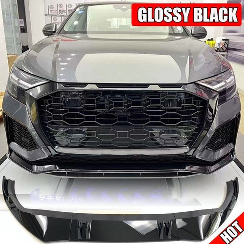 Fit For Audi Q8 Base 2019-2024 Gloss Black Front Bumper Lip Spoiler Splitters - Bild 1 von 17