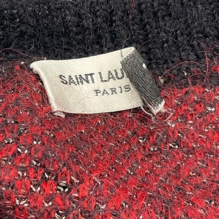 Vintage Designer SAINT LAURENT Paris Lightning Hearts Sweater Ladies Size Sm. - Image 3 of 4