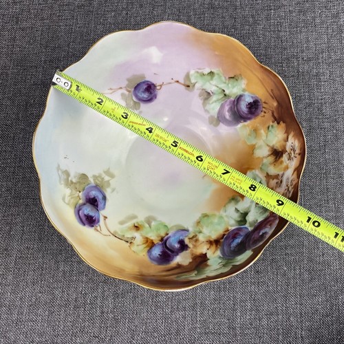 Antike T&V Tressemanes & Vogt Limoges Frankreich handbemalte Schale 9 1/2" - signiert - Bild 5 von 11