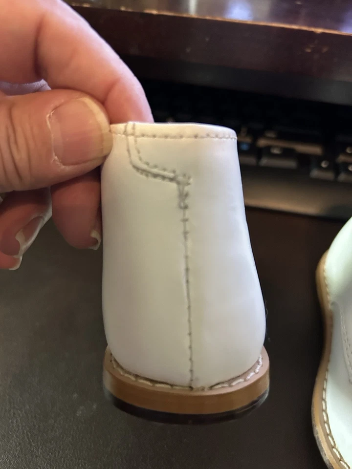 Josmo Infant/Toddler Boy's First Walker White Size 4 Lace Up Oxfords Shoes - Image 3 of 4