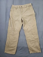 Carhartt Work Casual Pants Mens 34x32 Carpenter B151 DKH Original Loose Fit Tan