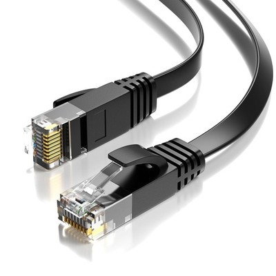 3m CAT 6 Flachkabel Patchkabel Netzwerkkabel Ethernet LAN Kabel - SCHWARZ