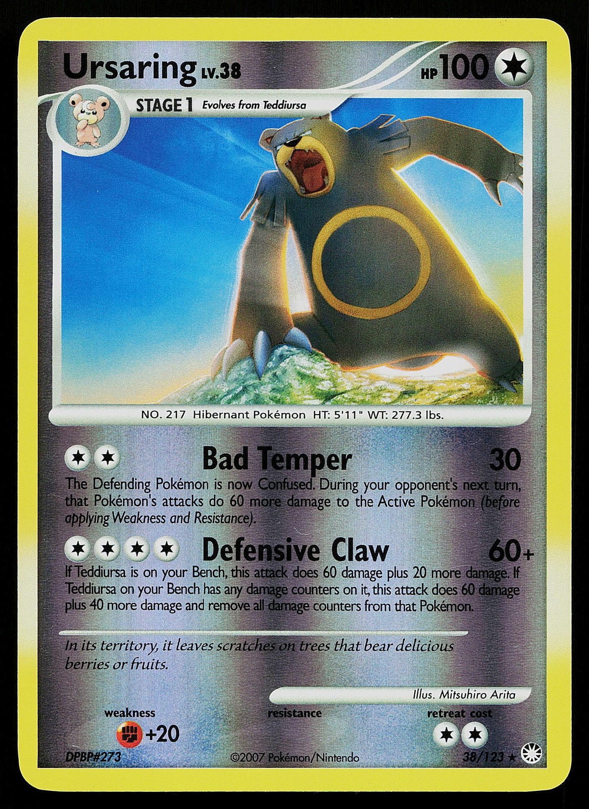 Pokemon Card - Ursaring Mysterious Treasures 38/123 Rare Reverse Holo