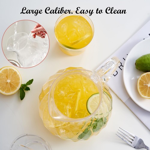 Plastic Pitcher, Clear Water Pitcher with Lid, Fridge Jug, BPA-Free, Shatter-... - Imagen 6 de 7