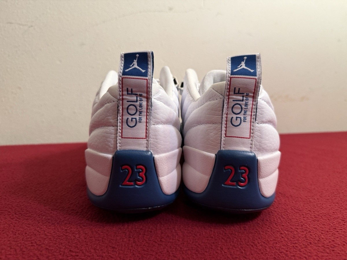 Nike Jordan XII 12 Retro Low Golf Shoes French Blue White 