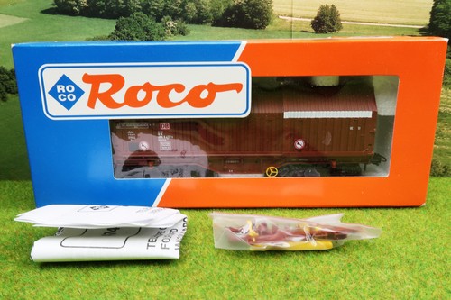 Roco Spur H0 47427 Teleskophaubenwagen Typ Shimmns 708 der DB AG Ep.V braun OVP - Picture 9 of 12