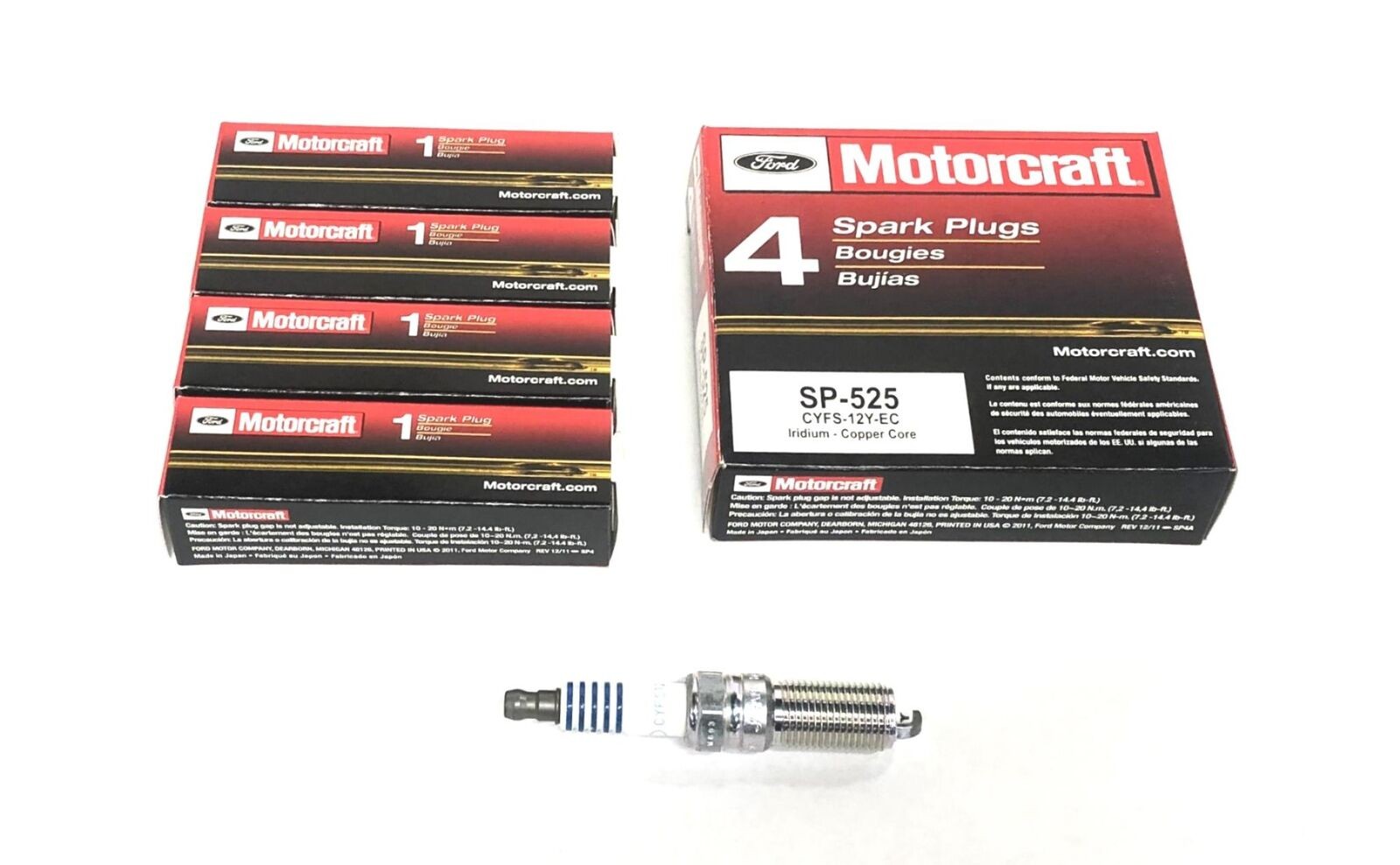 Genuine Ford Fiesta 2011-2019 1.6L Engine Spark Plugs Set Of 4 CYFS12YEC SP-525