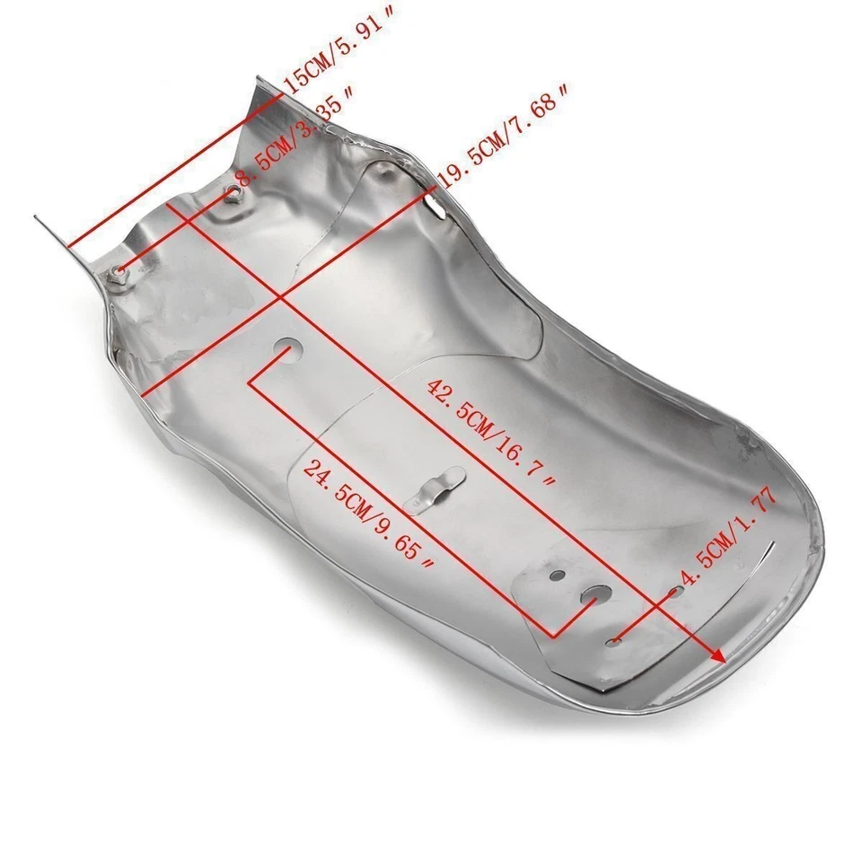 Guardabarros trasero LED cromado guardabarros universal para Honda Yamaha Chopper Foto 4 de 4