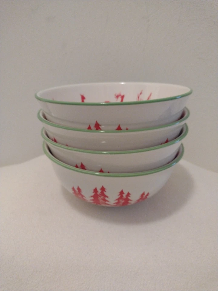 Juego cooperativo creativo de 4 cuencos de cereales para renos y árboles de hoja perenne Foto 3 de 3