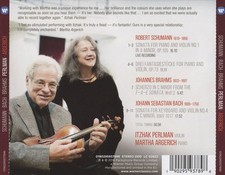 ITZHAK PERLMAN / MARTHA ARGERICH SCHUMANN, BACH, BRAHMS NEW CD
