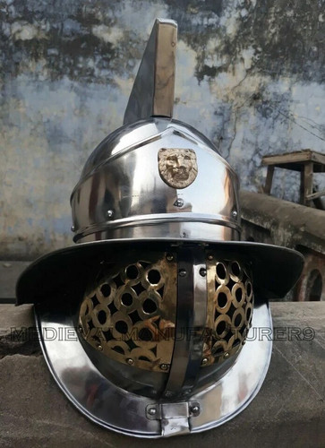 16ga Mittelalter X-Mas Sca Larp Gladiator Messing Helm Reenactment Weihnachten Arm - Bild 7 von 7